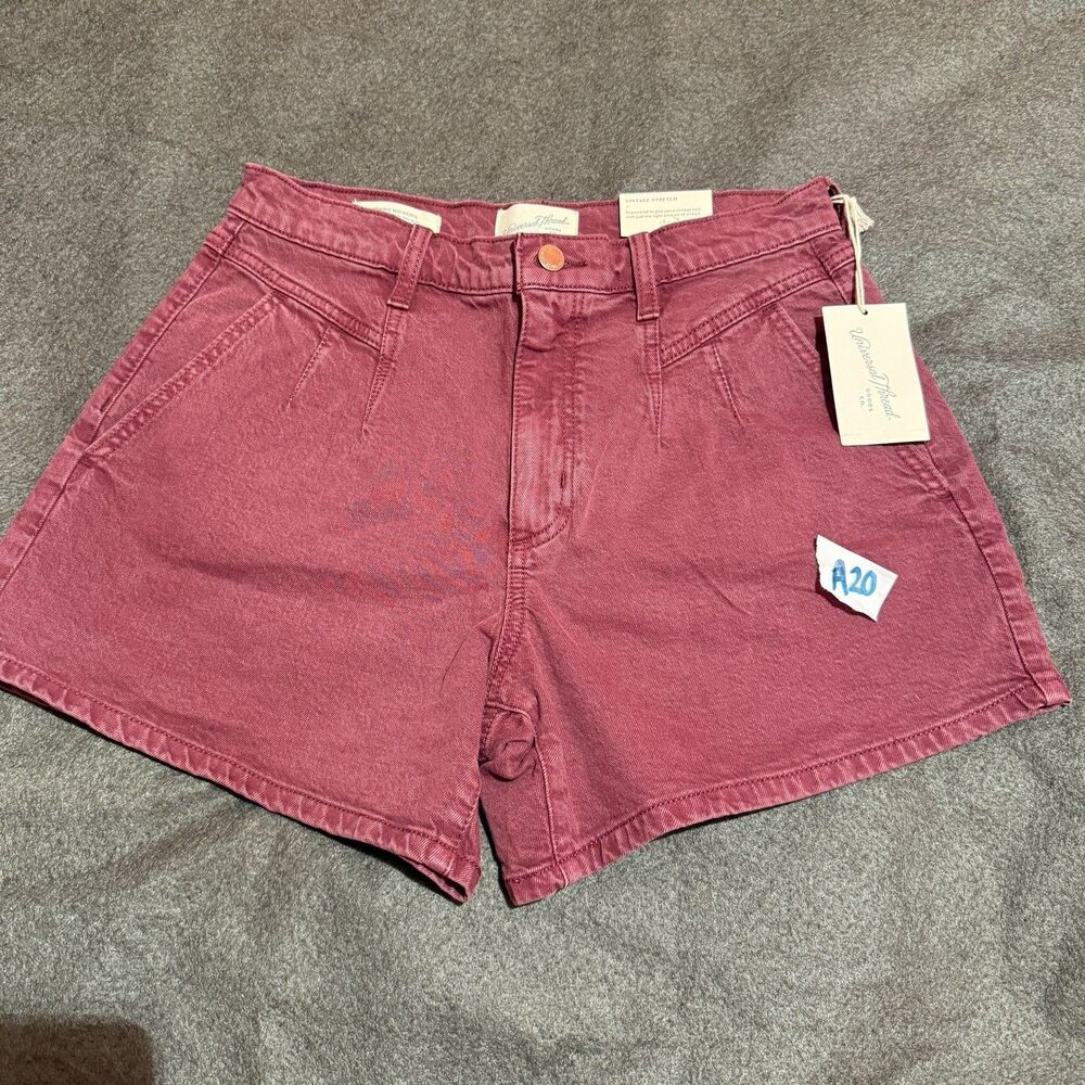 Universal Thread Womens Shorts 6 Purple Denim Jean High Rise Midi Bottoms New